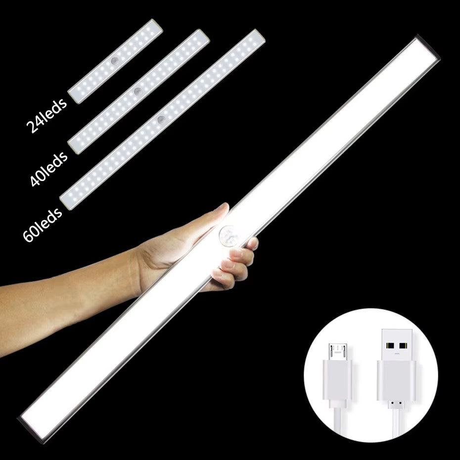 6/10/14/20/36Leds Dimmable Cabinet Light 24 40 60Leds 4 Mode PIR Motion Sensor Night Light USB Rechargeable for Bedroom Wardrobe