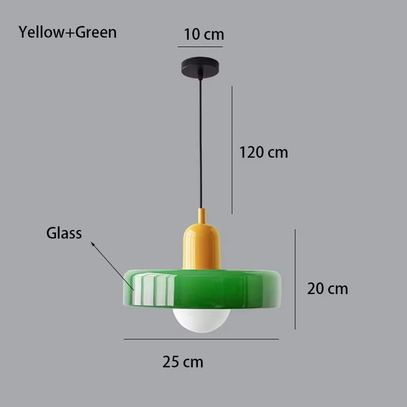 Nordic Retro Glass Pendant Lamps Indoor E27 LED Chandelier Living Room Dining Room Bedroom Kitchen Decorative Lights Fixture