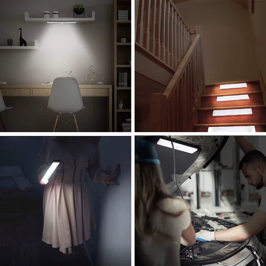 6/10/14/20/36Leds Dimmable Cabinet Light 24 40 60Leds 4 Mode PIR Motion Sensor Night Light USB Rechargeable for Bedroom Wardrobe