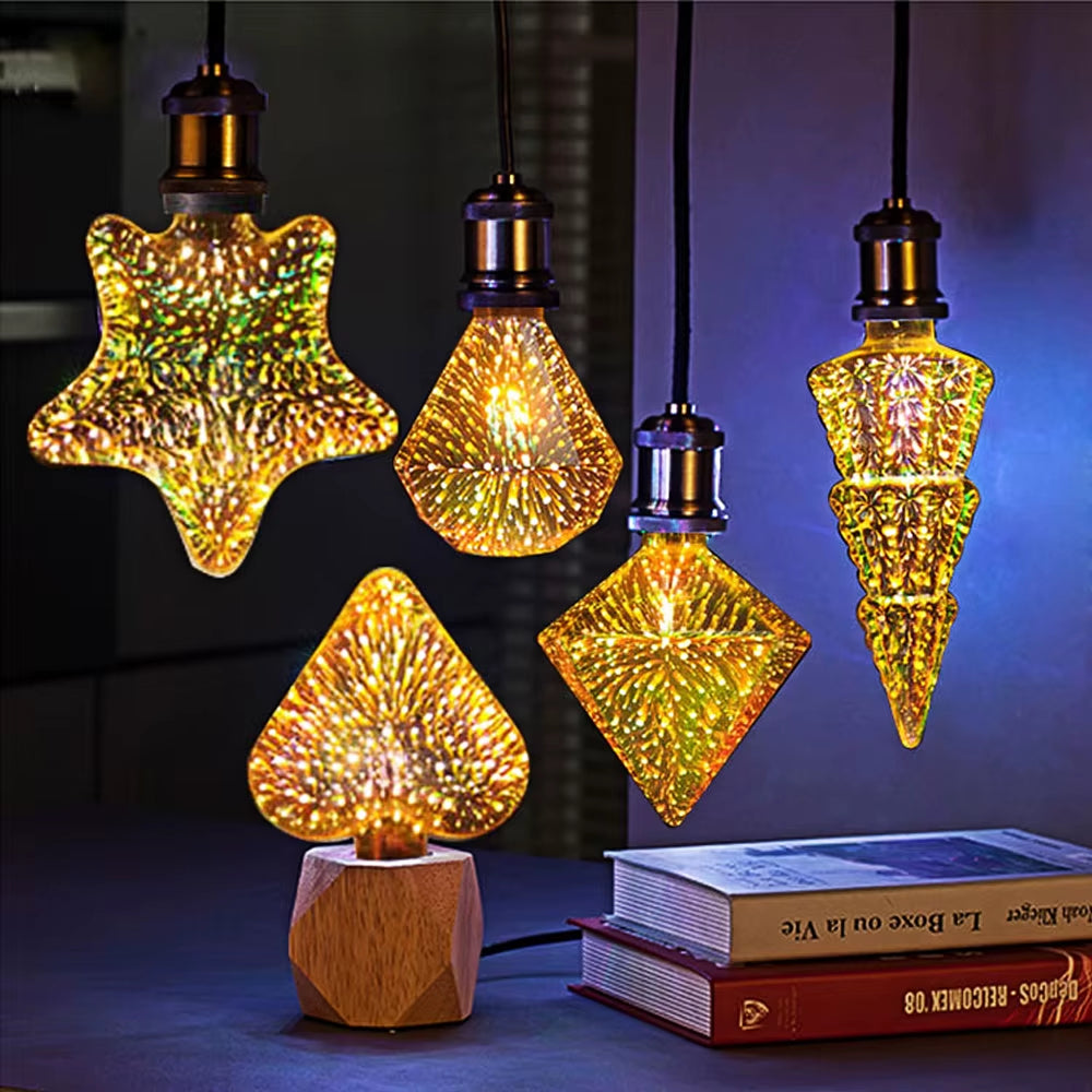 E27 Led Bulb 3D Star 220V Colourful Bombillas Led Edison Bulb Holiday Christmas Decoration Lampada LED Lamp Lamparas