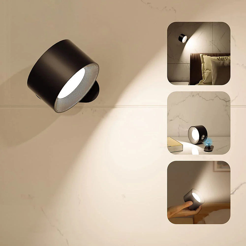 USB Rechargeable LED Wall Reading Light with Touch Control & Magnetic Mount