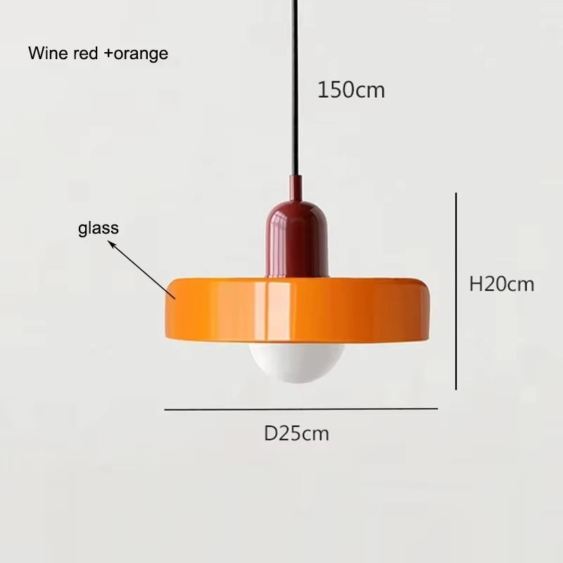 Nordic Retro Glass Pendant Lamps Indoor E27 LED Chandelier Living Room Dining Room Bedroom Kitchen Decorative Lights Fixture