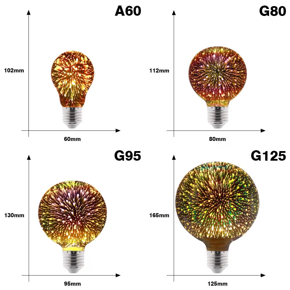 E27 Led Bulb 3D Star 220V Colourful Bombillas Led Edison Bulb Holiday Christmas Decoration Lampada LED Lamp Lamparas
