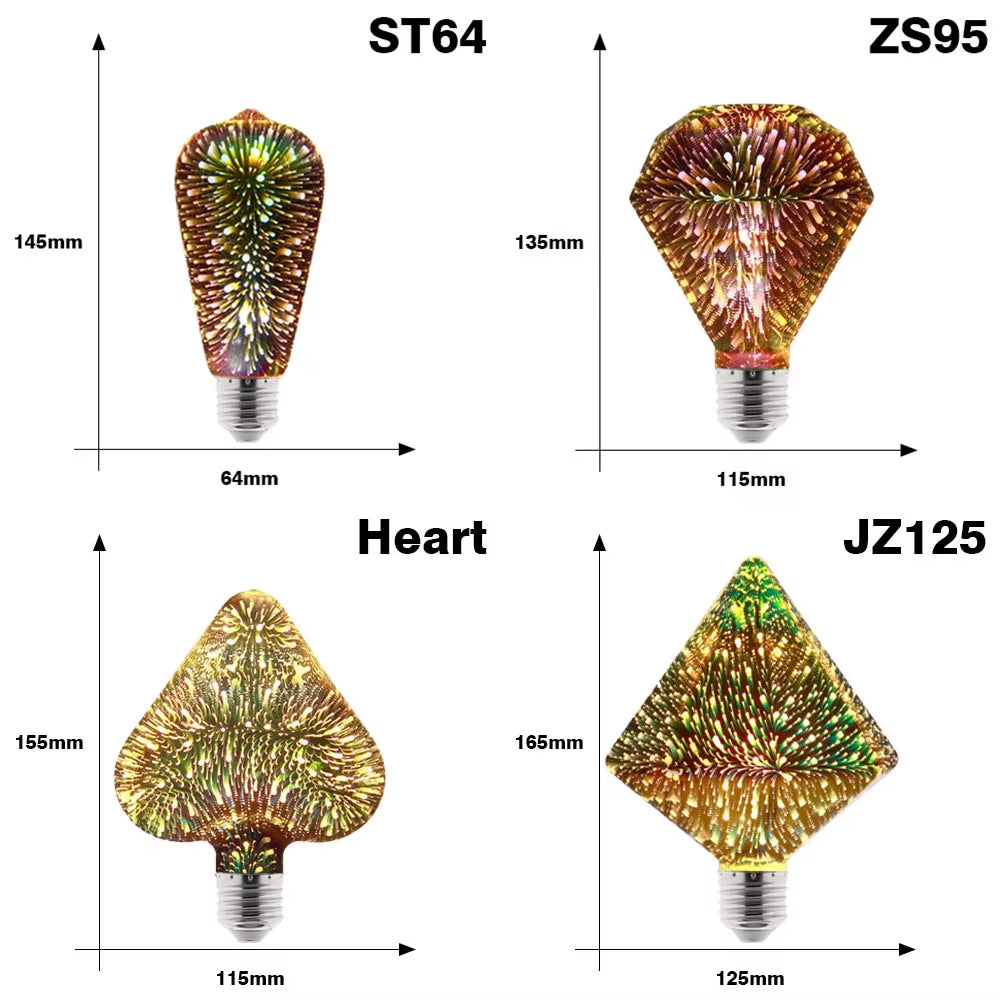 E27 Led Bulb 3D Star 220V Colourful Bombillas Led Edison Bulb Holiday Christmas Decoration Lampada LED Lamp Lamparas