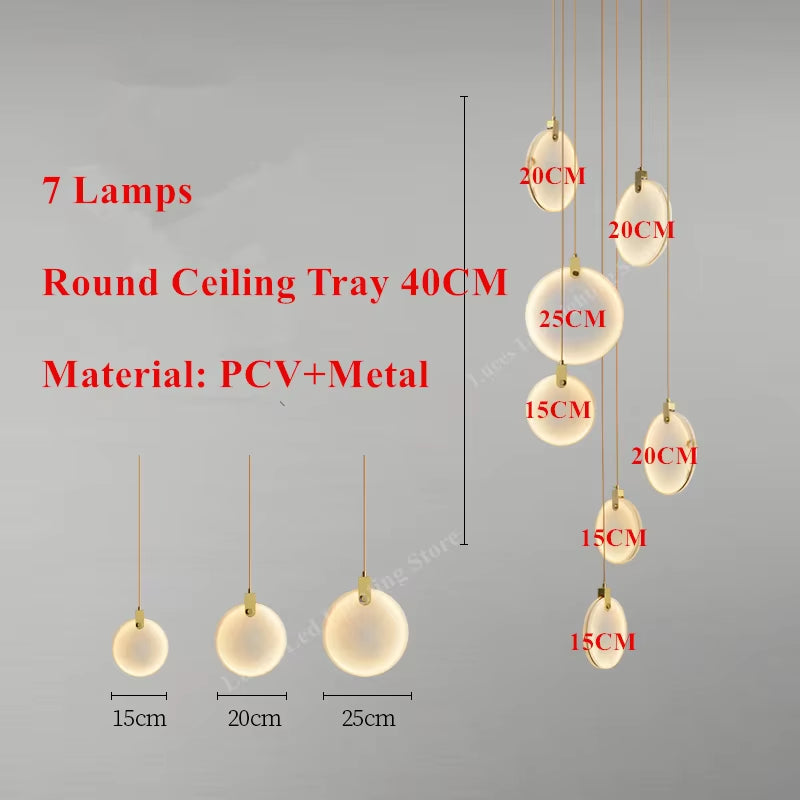 Marble Pendant Light Kitchen Island Dining Room Led Lustre Nordic Design round Stone Suspension Lamp Fixtures