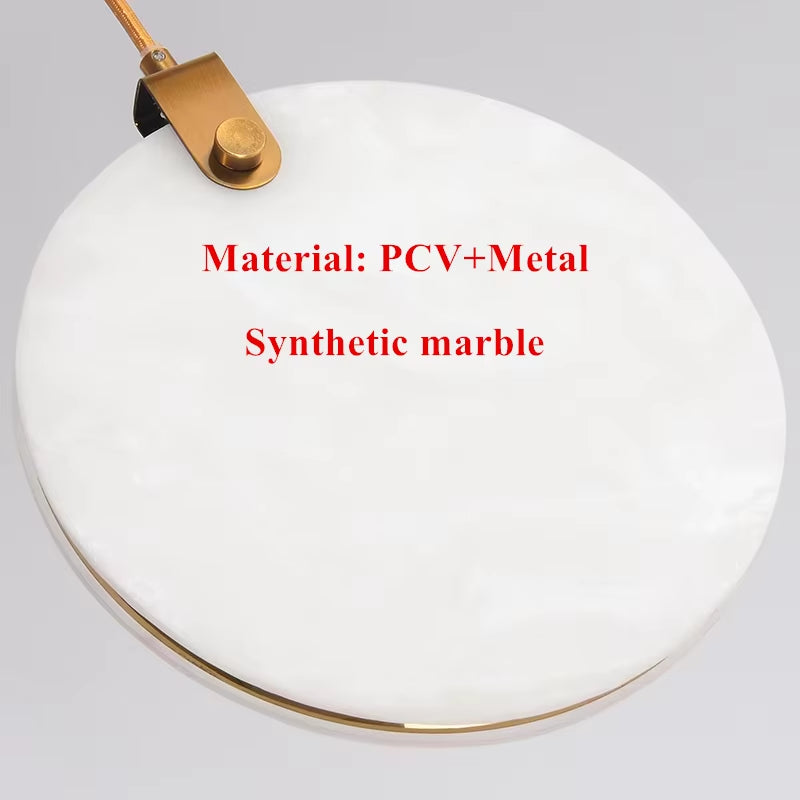 Marble Pendant Light Kitchen Island Dining Room Led Lustre Nordic Design round Stone Suspension Lamp Fixtures