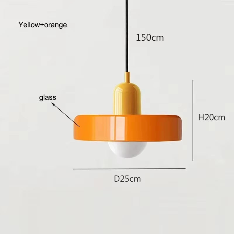 Nordic Retro Glass Pendant Lamps Indoor E27 LED Chandelier Living Room Dining Room Bedroom Kitchen Decorative Lights Fixture