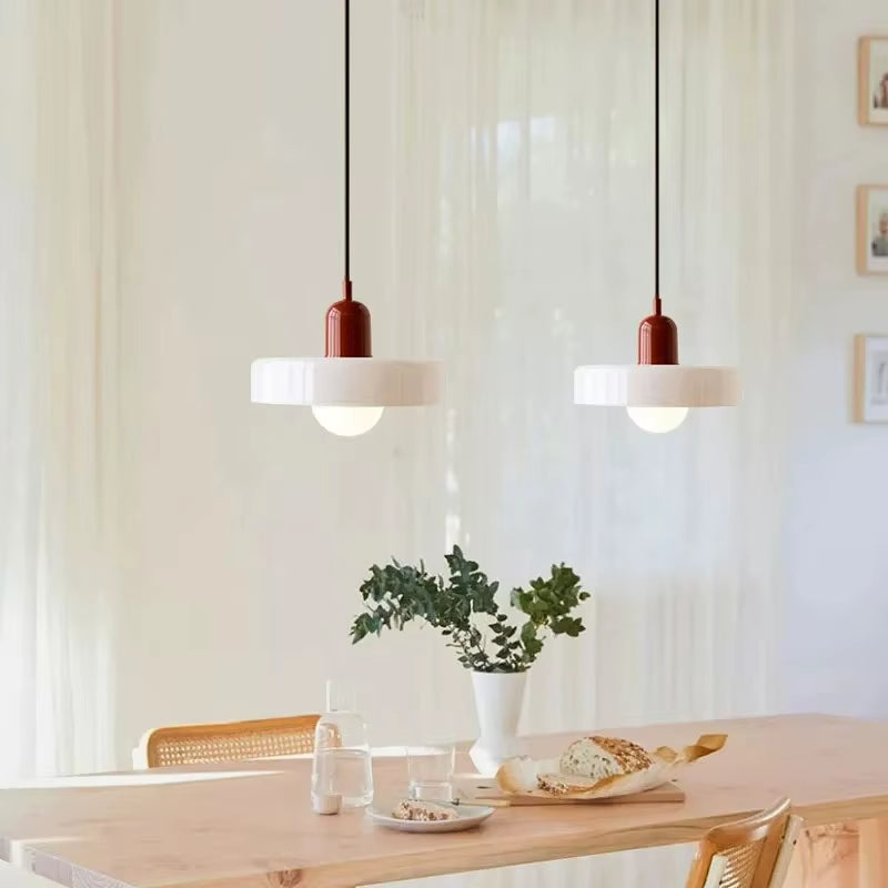 Nordic Retro Glass Pendant Lamps Indoor E27 LED Chandelier Living Room Dining Room Bedroom Kitchen Decorative Lights Fixture