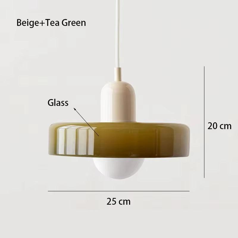 Nordic Retro Glass Pendant Lamps Indoor E27 LED Chandelier Living Room Dining Room Bedroom Kitchen Decorative Lights Fixture