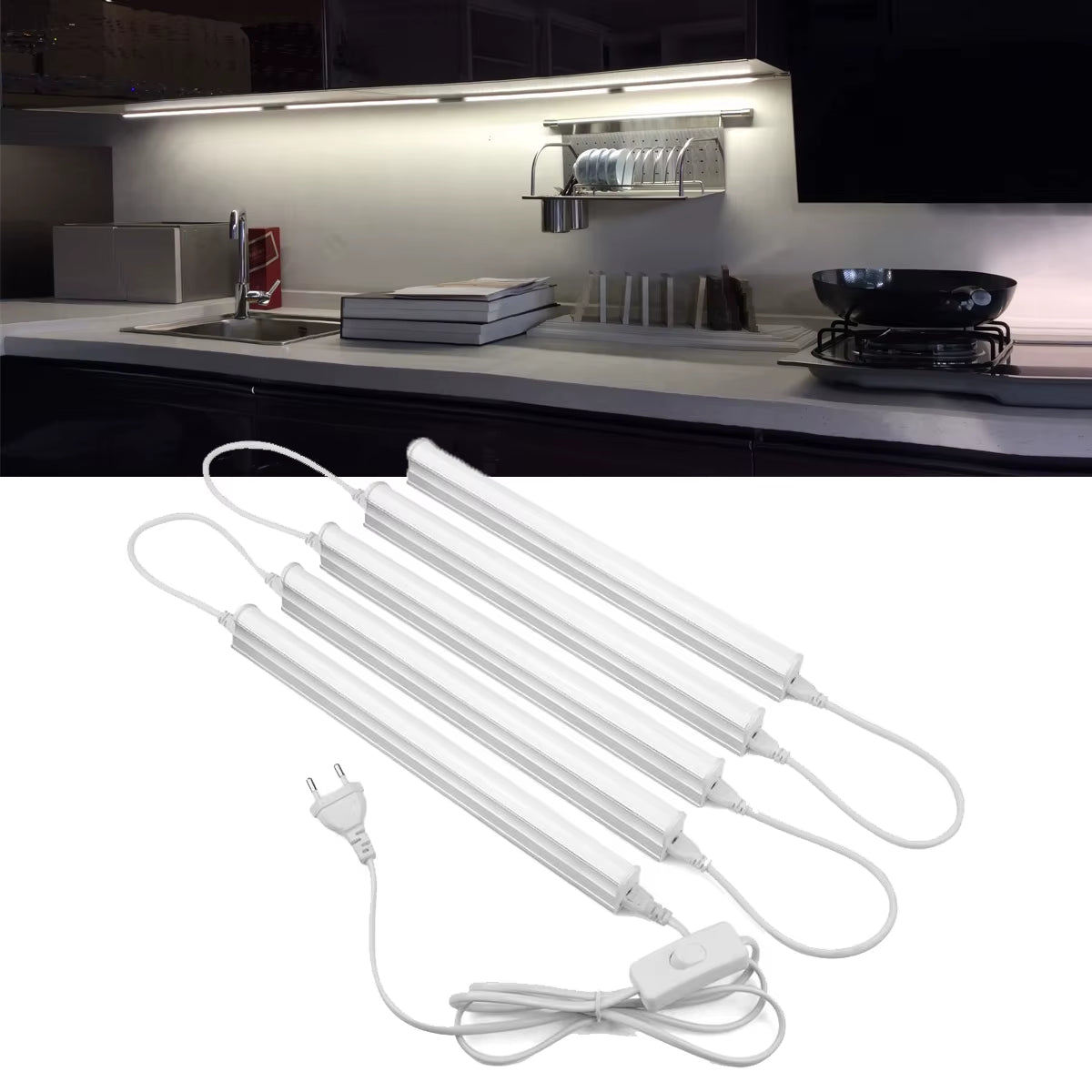 Led Lights for Kitchen Cabinet Light Bedroom Led Backlight Tv Decoration Lighting 6W 29Cm EU T5 Tubes LED Strip Bar Table Lamp