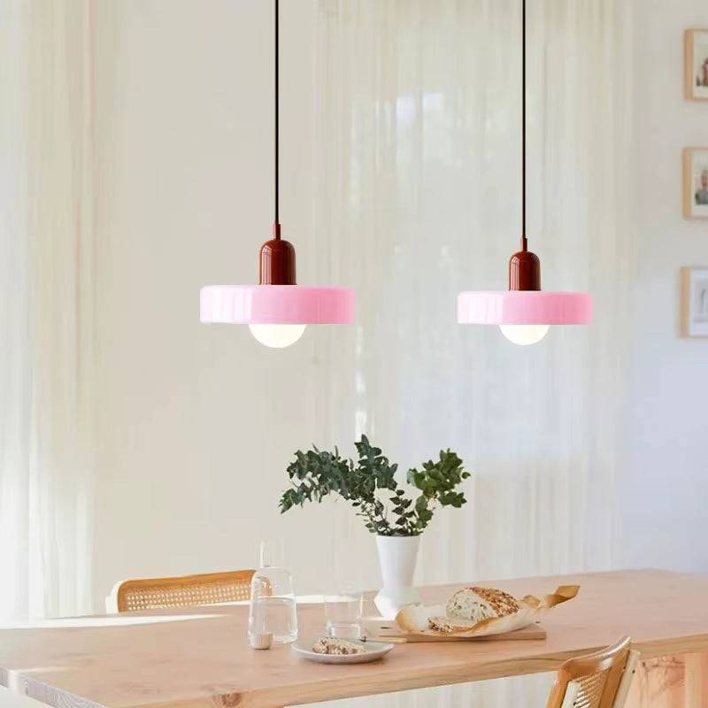 Nordic Retro Glass Pendant Lamps Indoor E27 LED Chandelier Living Room Dining Room Bedroom Kitchen Decorative Lights Fixture