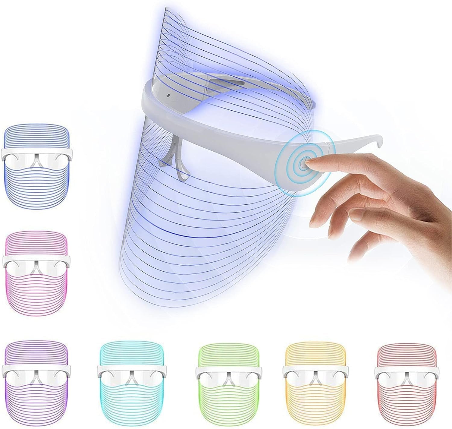 7 Couleur LED Masque Luminothérapie, Beauty Masque Photonique Pour Le Rajeunissement De La Peau Anti-Âge Acné Tache Cicatrice Enlèvement Serrage Masque Facial