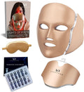 Dermawave Masque Led Visage Luminothérapie - 7 Couleurs (Rouge Et Bleu) Masque Pour Le Visage - Pack De 10 Sérums Et Livre Électronique - Appareil De Soin De La Peau Du Visage Pour Rajeunissement