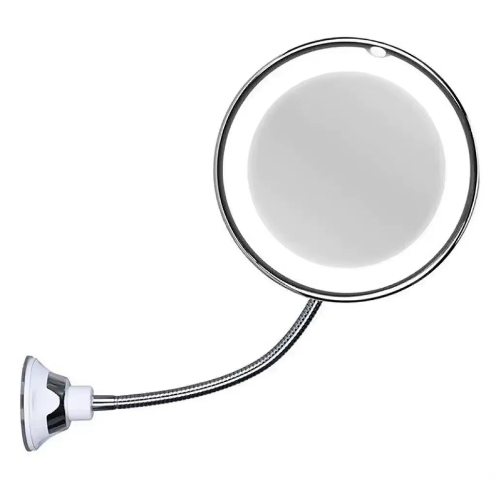 16 LED Makeup Mirror Table Type Single Side Portable Desktop Beauty Mirror Student Dormitory with Light Makeup Rotating Storage