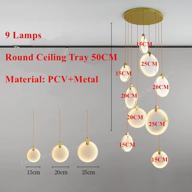 Marble Pendant Light Kitchen Island Dining Room Led Lustre Nordic Design round Stone Suspension Lamp Fixtures