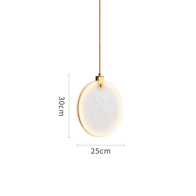 Marble Pendant Light Kitchen Island Dining Room Led Lustre Nordic Design round Stone Suspension Lamp Fixtures